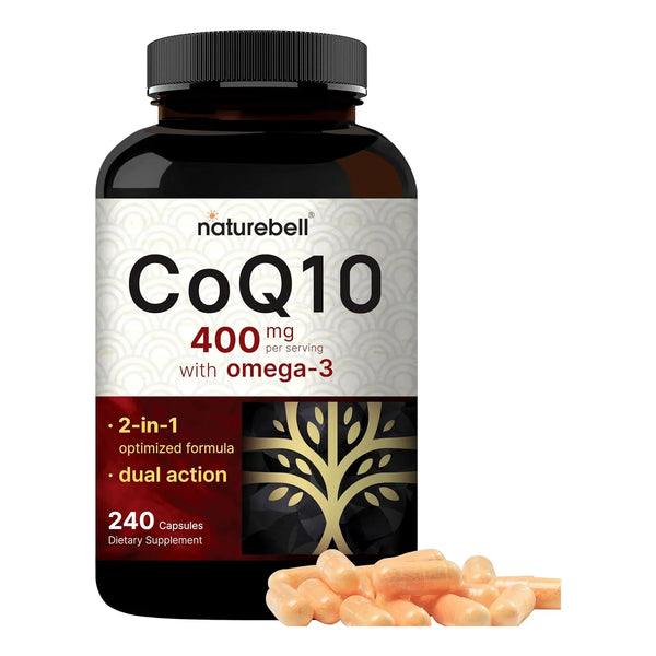 Coq10 400 Mg Con Omega 3 240 Cápsulas Alta Absorción Soporte - Imagen 1