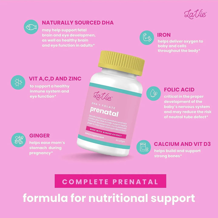 Vitaminas Prenatales Con Jengibre Dha Ácido Fólico Y Hierro - Imagen 3