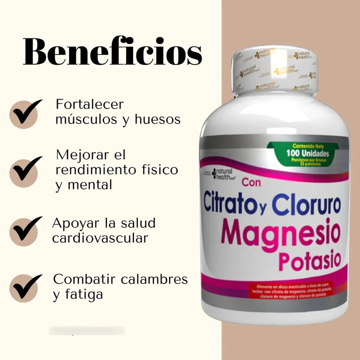 Citrato Y Cloruro De Magnesio Y Potasio 4en1 Sin Sabor - Imagen 3