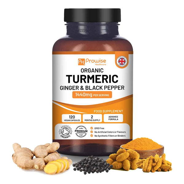 Cápsulas De Curcumina 1440 Mg Con Pimienta Negra Y Jengibre 120 Veganas Alta Absorción