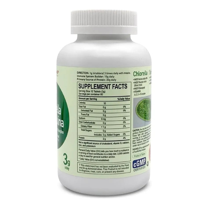 Chlorella Y Espirulina 720 Tabletas Ricas En Antioxidantes V - Imagen 3
