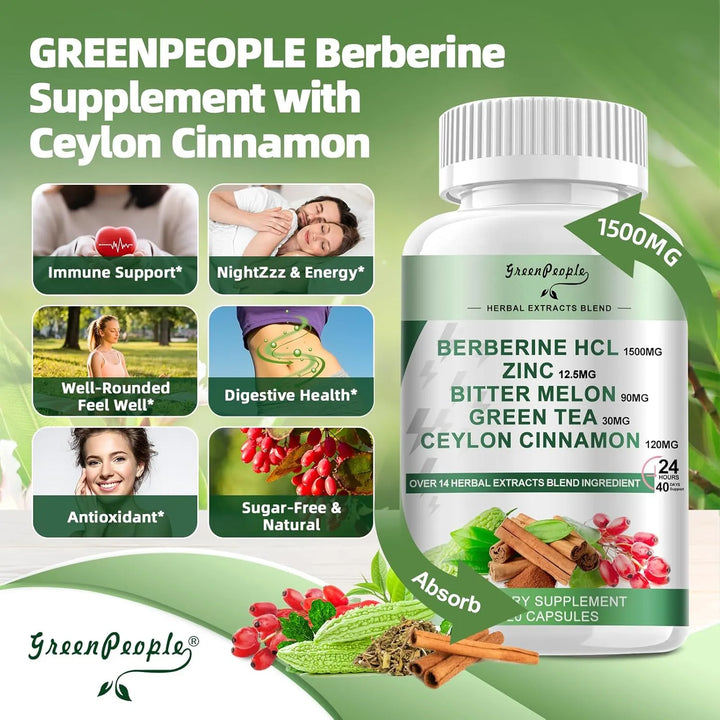 Cápsulas De Berberina 1500 Mg Con Canela De Ceilán Y Extract - Imagen 3