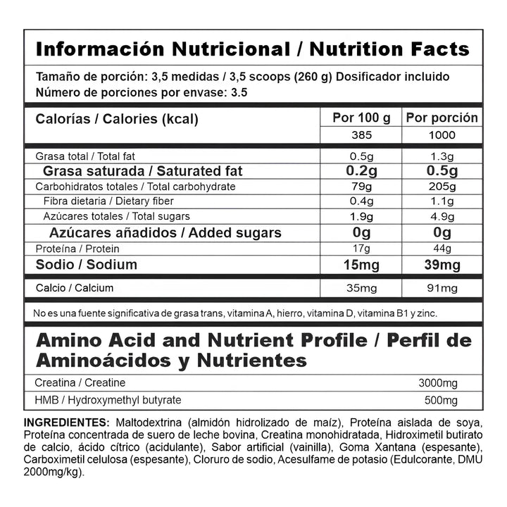 Proteina Megaplex Creatine Power 2lbs De Upn - Imagen 3