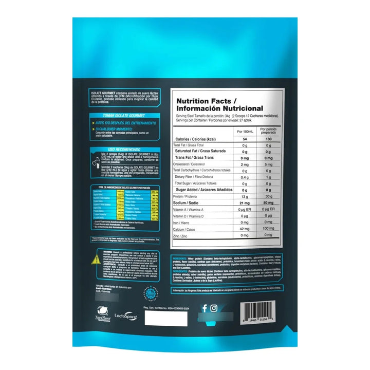 Proteína Isolate Gourmet 2lb - Imagen 2