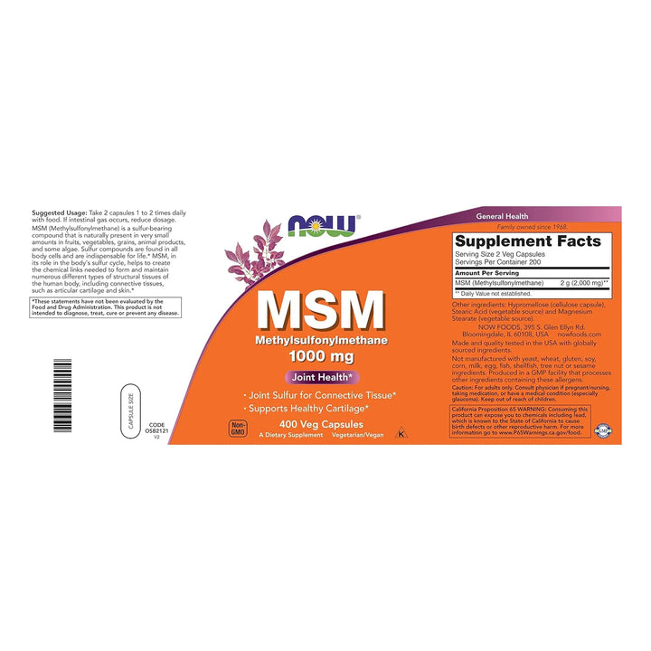 Cápsulas Vegetales De Metilsulfonil-metano 1000 Mg 400 Unida - Imagen 4