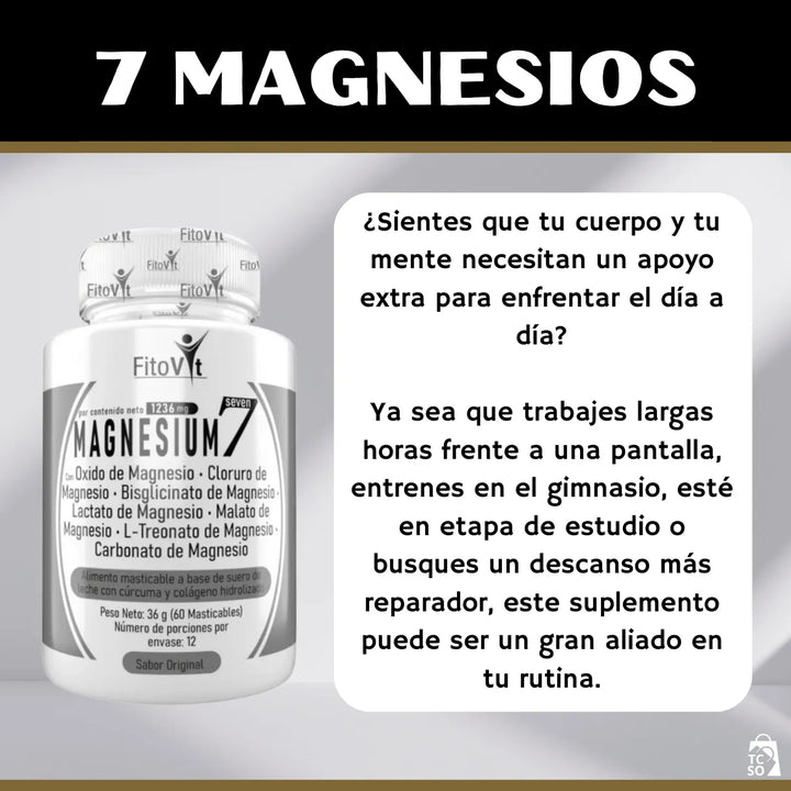 7 Magnesios En 1 Sola Fórmula Natural - Imagen 2