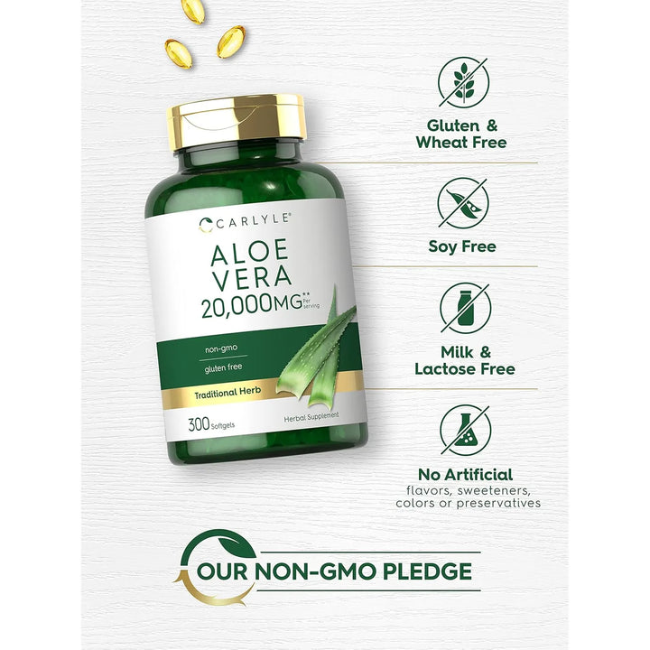 Cápsulas Suaves De Aloe Vera 20000 Mg 300 Unidades Naturales - Imagen 4