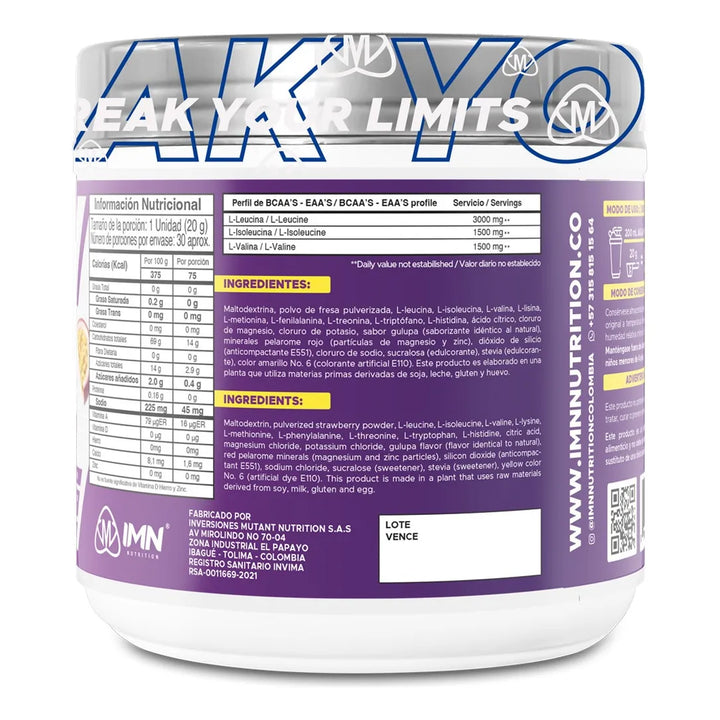 Aminoacidos Bcaa,s 600g Gulupa Ice - Imagen 2