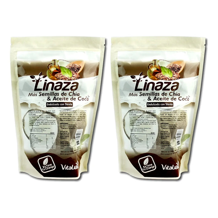 Kit X2 Fibra Linaza, Chía Y Aceite Coco Natural Vitaliah - Imagen 1