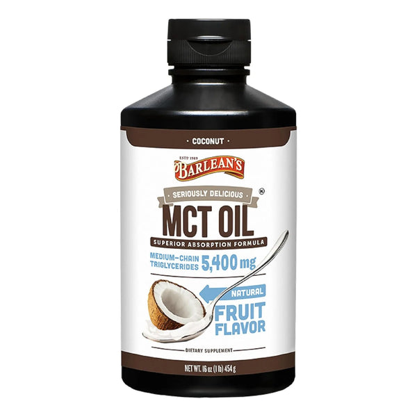 Aceite De Coco Orgánico Barlean S 5400 Mg MCT 473 Ml Energía Limpia Y Cetosis