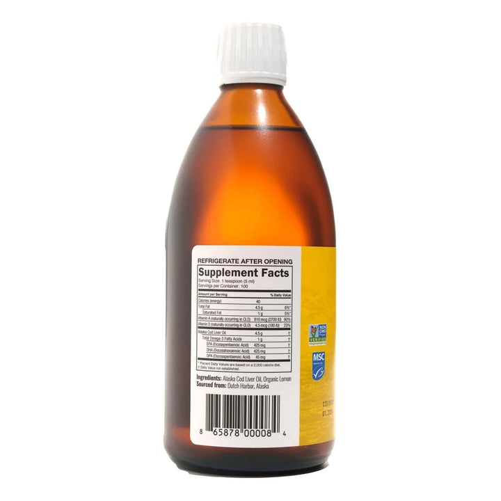 Aceite De Hígado De Bacalao De Alaska Orgánico Limón 500 Ml - Imagen 6