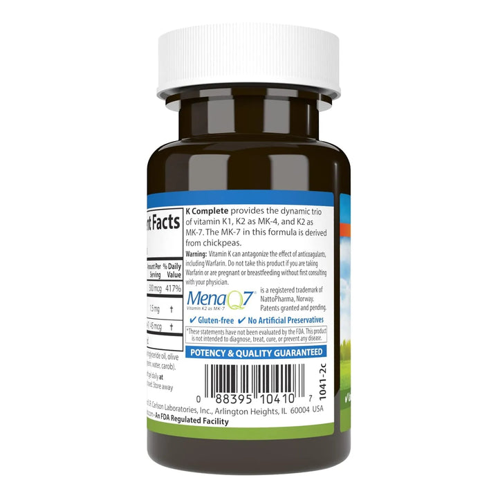 Cápsulas Blandas K1 Y K2 Mk-4 Mk-7 Para Salud Ósea Y Cardiov - Imagen 3