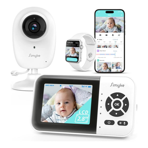 Monitor De Bebé Video Inteligente 2.8 Pulgadas Cámara 1080p Con WiFi Y Visión Nocturna