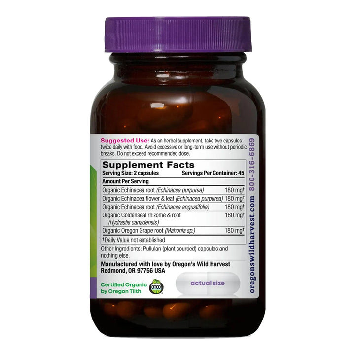 Cápsulas Orgánicas Echinacea Goldenseal Apoyo Inmunológico 9 - Imagen 2