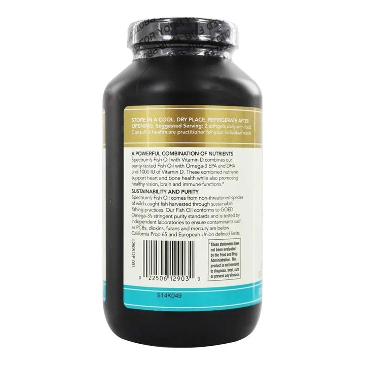 Aceite De Pescado Con Vitamina D 1000 Mg 250 Cápsulas Blanda - Imagen 4