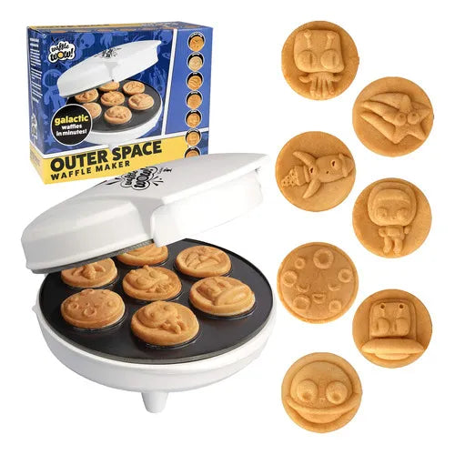 Máquina Para Hacer Gofres Del Espacio Exterior Waffle Wow Modelo 2090 7 Diseños Galácticos Antiadherente