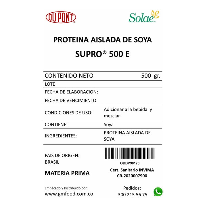 Proteina Aislada De Soya 500 Gr Sin Sabor - Imagen 2