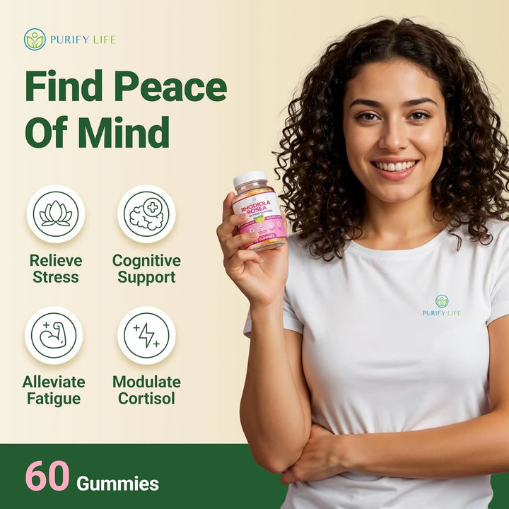Gomitas Rhodiola Rosea 1500 Mg Adaptogénicas Sin Azúcar 60 P - Imagen 6