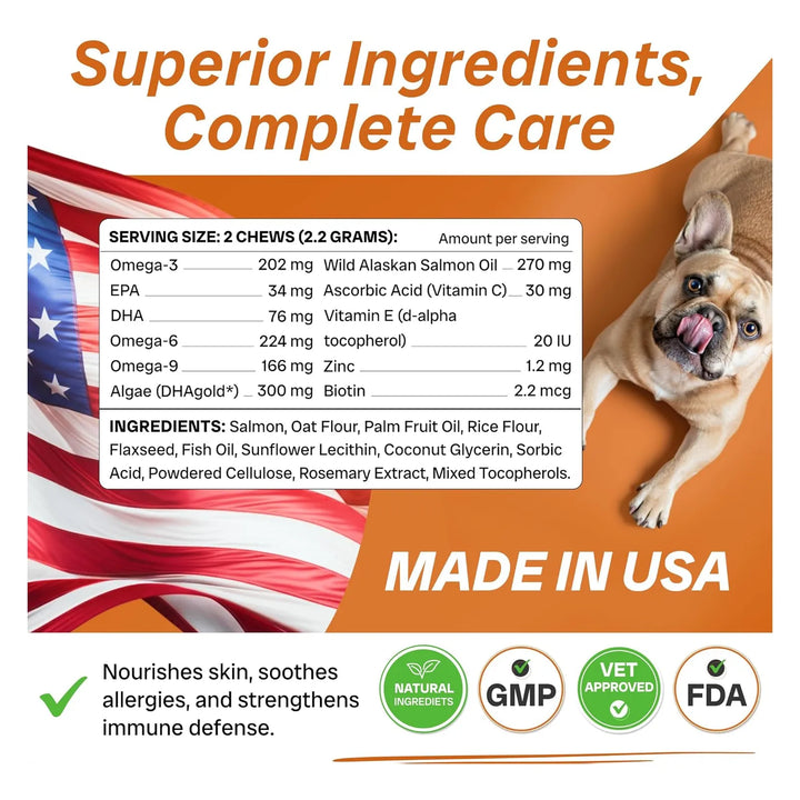 Aceite De Pescado Omega 3 Masticables Para Perros Mejora Pie - Imagen 5