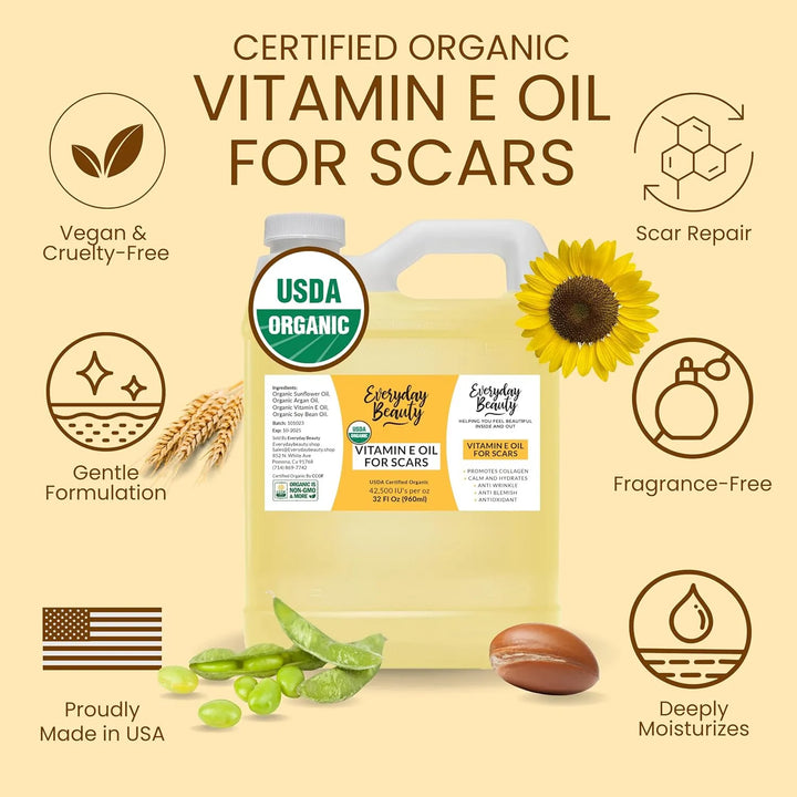 Aceite Orgánico De Vitamina E 946 Mililitros Natural Ligero - Imagen 2