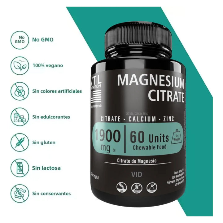 2 Citrato Magnesio  X 120 Caps Sin Sabor - Imagen 7