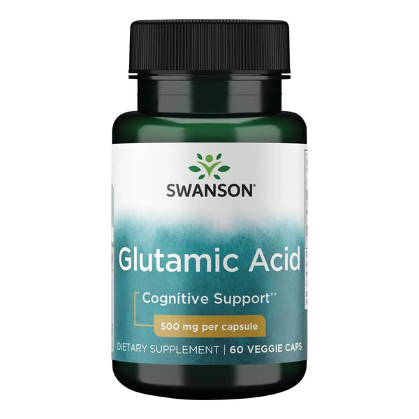 Aminoacido Acido Glutamico 500 Mg 60 Capsulas Vegetales Salud Cognitiva