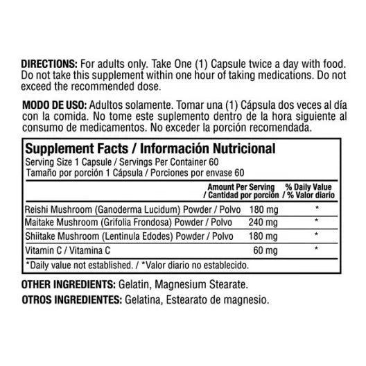 Ganoderma Plus (60 Softgels) Maitake Shiitake Reishi - Imagen 2