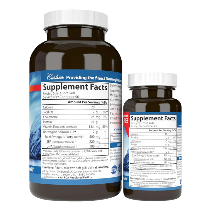 Carlson Aceite De Salmon Noruego 500mg Omega-3 230 Capsulas - Imagen 9