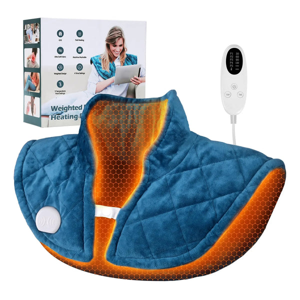 Almohadilla Termica Portatil Para Cuello Hombros Y Espalda Con Peso 5 Niveles De Calor