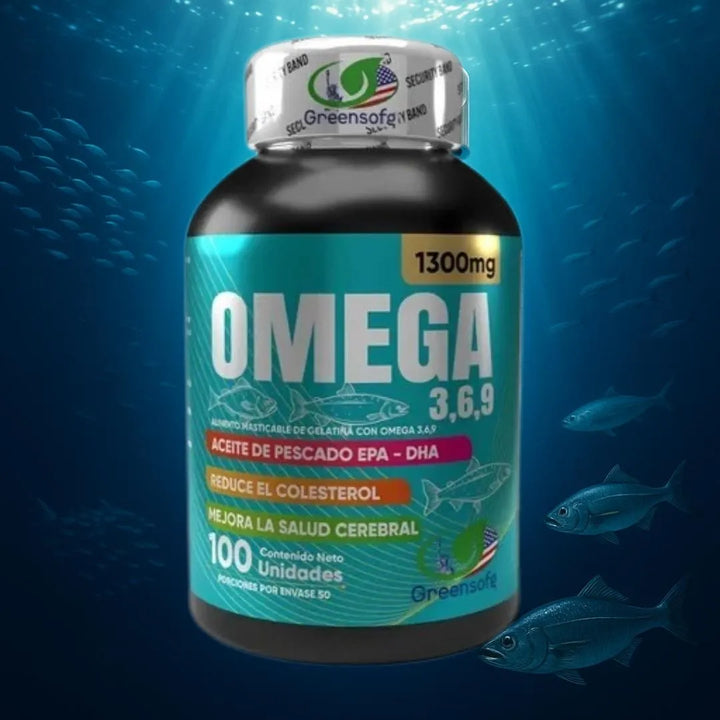 Omega 3-6-9 1300mg Greensofg | 100 Cápsulas Masticables | Reduce Colesterol, Apoya La Salud Cardiovascular Y Mejora Memoria Y Concentración - Imagen 2