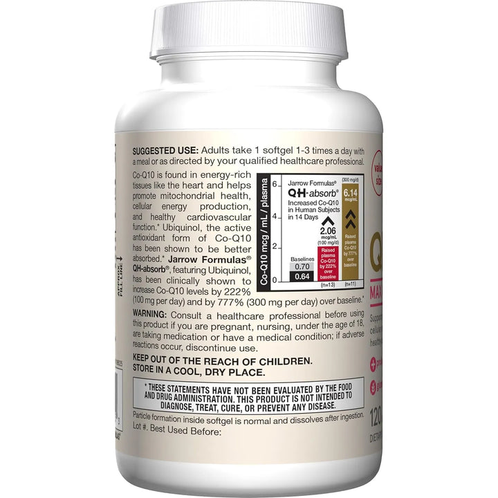 Qh-absorb 200 Mg Maxima Absorcion Jarrow Formulas 120 Cap - Imagen 3