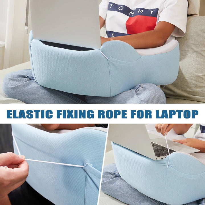 Almohada De Lectura Suave Para Regazo Escritorio Portátil Al Azul-gris - Imagen 2