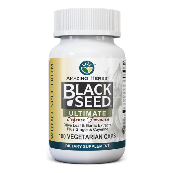 Capsulas Negro Espectro Completo Con Extractos De Hoja De Olivo Ajo Jengibre Cayena Veganas Sin Gluten