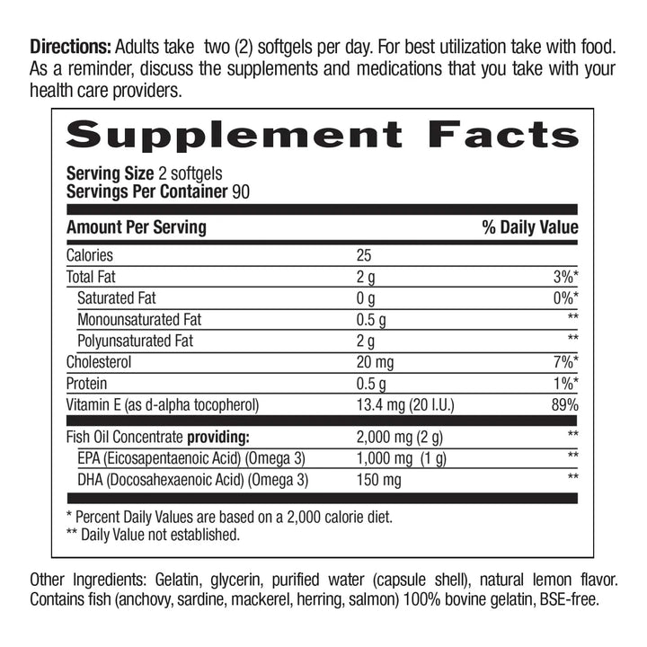 Aceite De Pescado Omega 3 2000 Mg Epa Dha 180 Cápsulas Bland - Imagen 9
