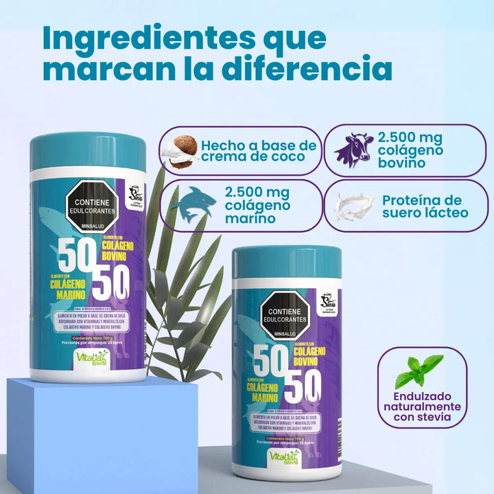 Kit Colágeno Hidrolizado Vitaliah 50/50 Marino Y Bovino X2 - Imagen 3