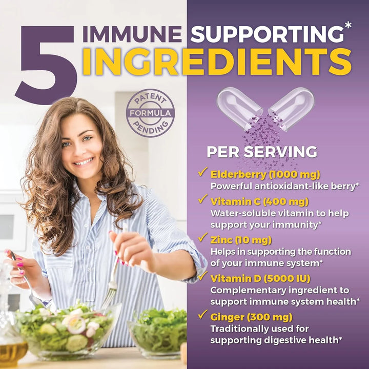 Cápsulas De Saúco Negro Con Vitamina C Y Zinc Para Adultos 5 - Imagen 2