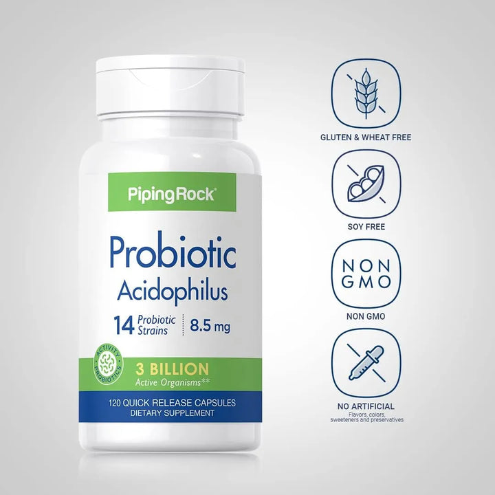 Cápsulas Probióticas Acidophilus 3 Mil Millones Cultivos Viv - Imagen 3