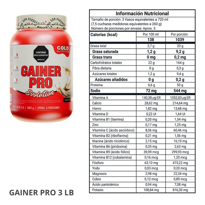 Proteína Gainer Pro 13 Lb  Vainilla - Imagen 8