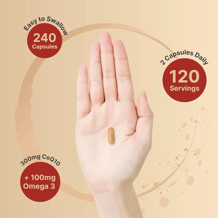 Coq10 300 Mg Omega 3 240 Cápsulas Alta Absorción Salud Cardí - Imagen 4
