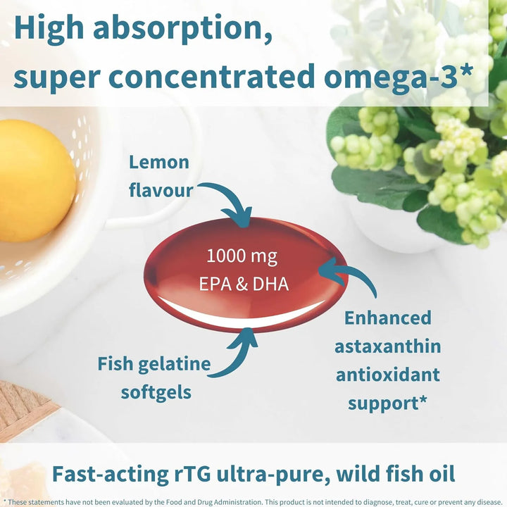 Aceite De Pescado Silvestre Omega 3 Rtg Epa Dha 1000 Mg Asta - Imagen 4