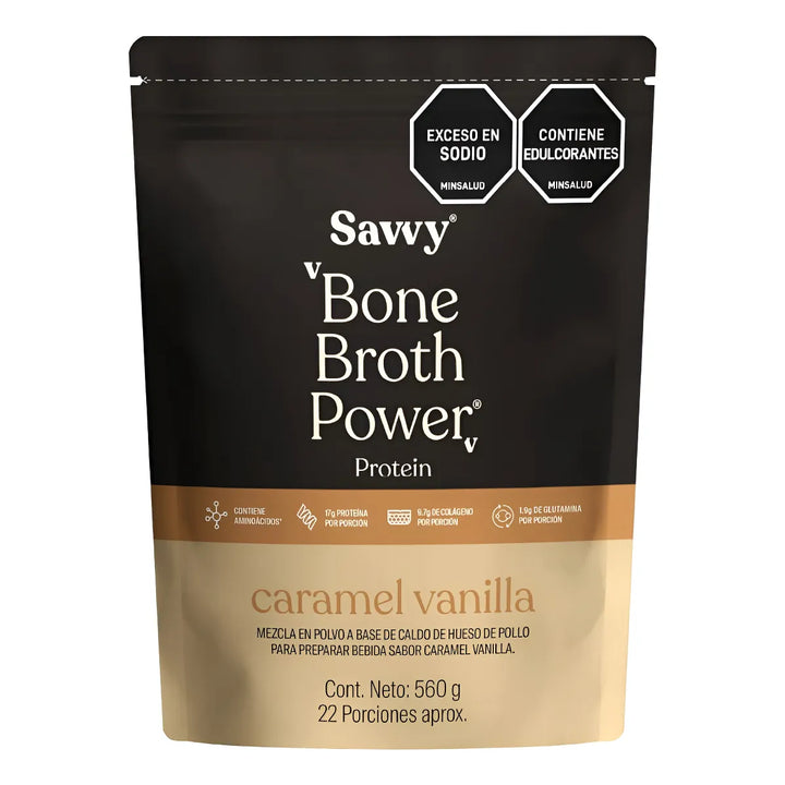 Proteína Savvy Caramel Vanilla Bone Broth 560g - Imagen 1