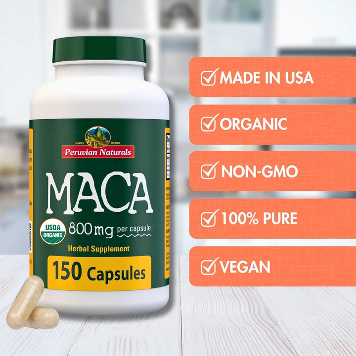 Cápsulas De Raíz De Maca Orgánica 2400 Mg Para Mujeres Y Hom - Imagen 5