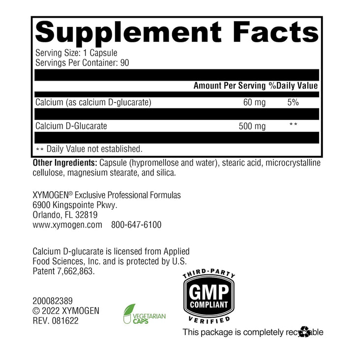 D-glucarato De Calcio 500 Mg Apoyo Desintoxicación Toxinas H - Imagen 7
