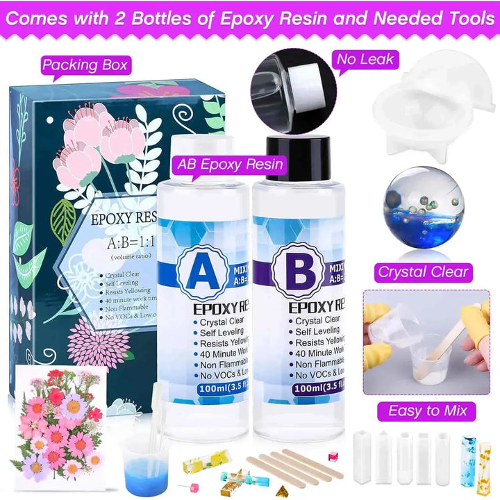 Kit Resina Epoxi Profesional 219 Piezas Con Moldes Y Accesorios Para J ...