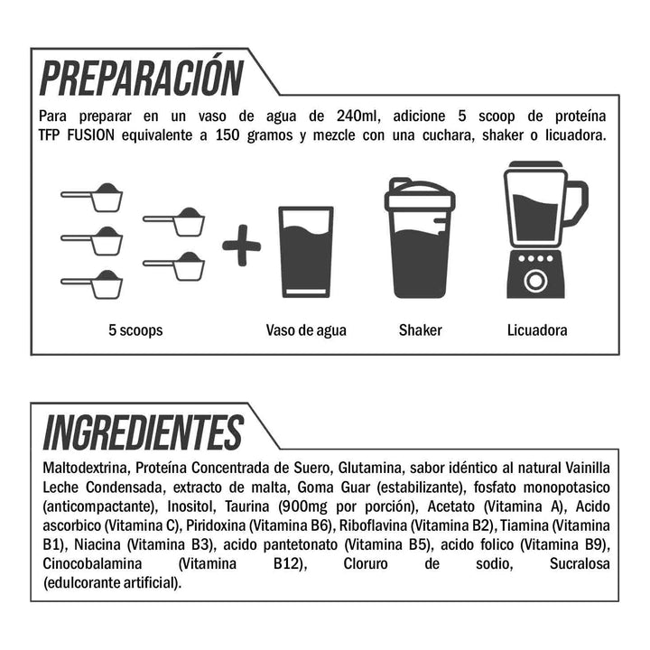Proteina Tfp Fusion 10 Libras Vainilla/leche Condesada - Imagen 6