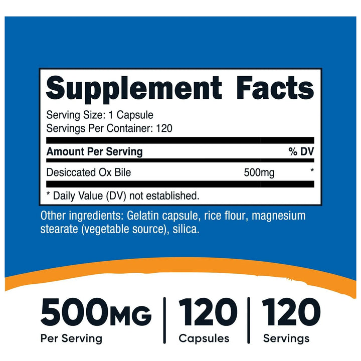 Cápsulas De Bilis De Buey 500 Mg 120 Unidades Saludable Y Na - Imagen 2