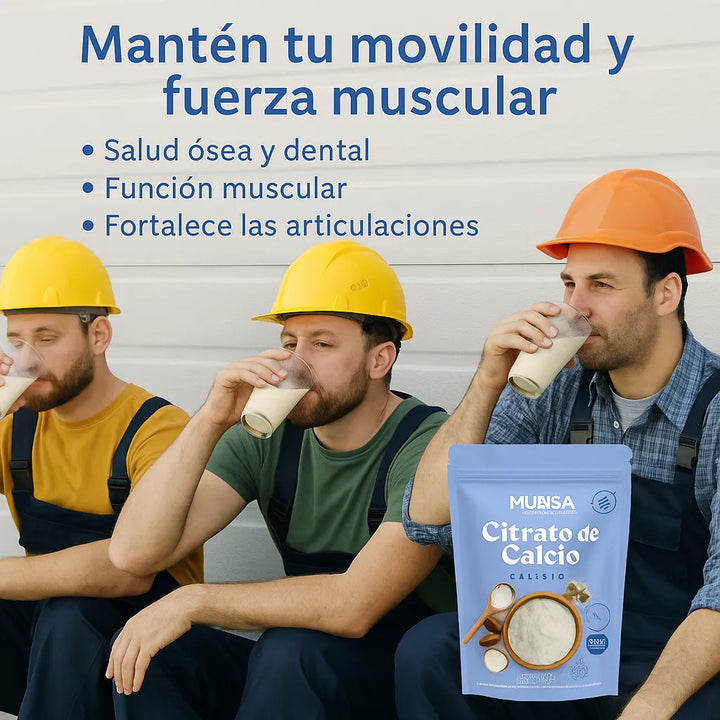 Citrato De Calcio Munsa En Polvo  Fortalece Huesos, Dientes Y Articulaciones Con Energía Y Alta Absorción Diaria - Imagen 6
