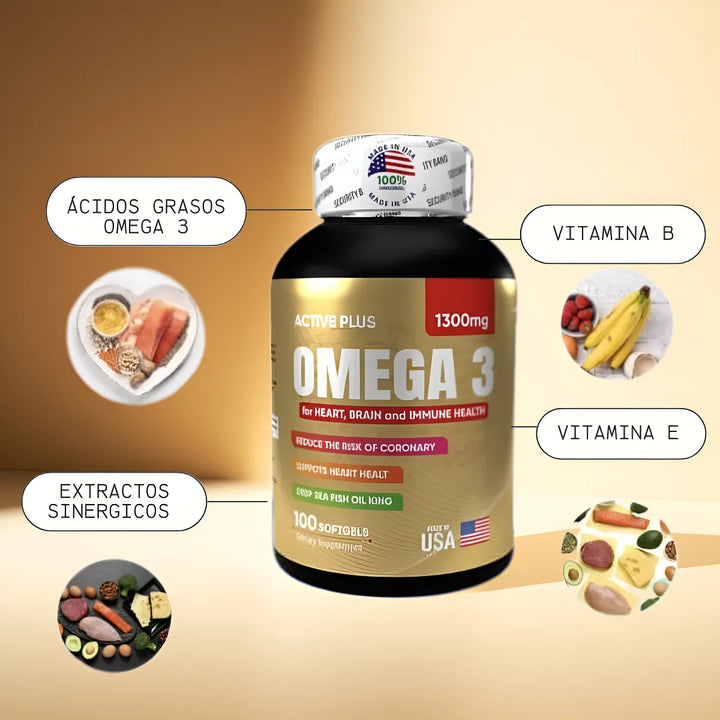 Fish Oil Omega 3 Dha Epa 1300mg 100 Softge Aceite De Pescado N/a - Imagen 3
