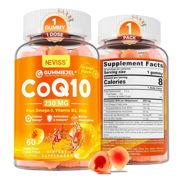 Gomitas Coq10 250mg 500mg Omega-3 Epa Dha B3 Zinc Salud Cora - Imagen 1