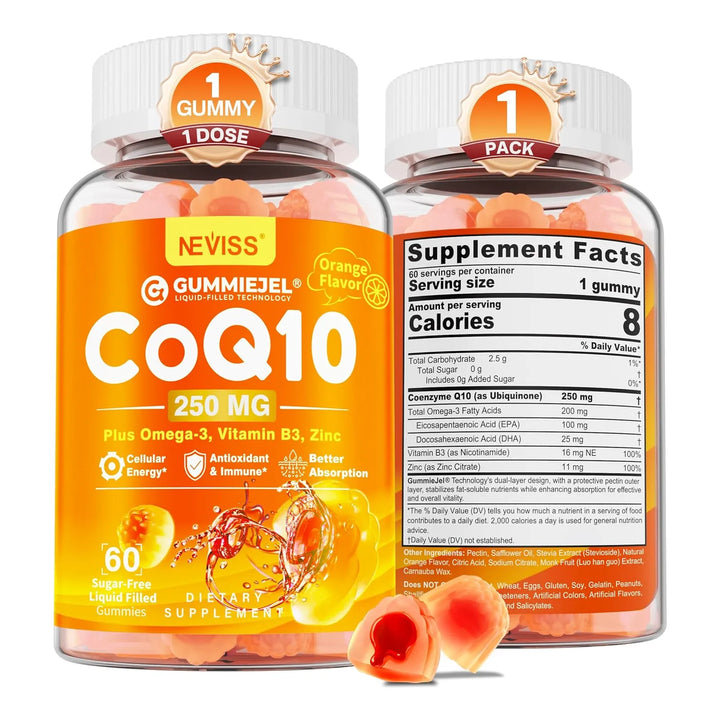Gomitas Coq10 250mg 500mg Omega-3 Epa Dha B3 Zinc Salud Cora - Imagen 1